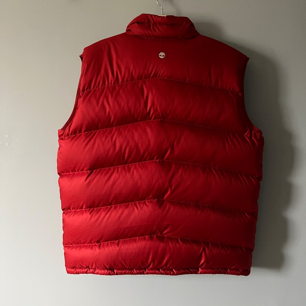 Timberland Men’s Goose Down puffer vest Red XL - Picture 2 of 4